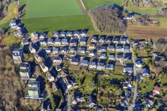 Aerial view, residential area Auf dem Elberg, Wengern, Wetter, Ruhr area, North Rhine-Westphalia,