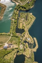 Aerial photograph, Wat Ley nature reserve, Vahnum district, Wesel, Ruhr area, Lower Rhine, North
