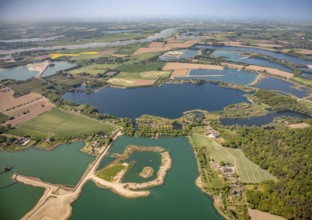 Aerial photograph, Wat Ley nature reserve, Hagener Meer nature reserve, Bellinghover Meer, Lange