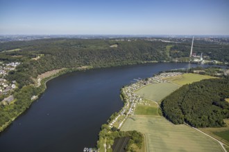 Aerial view, Harkortsee, Ruhr, Cuno power station, Vorhalle, Hagen, Ruhr area, North