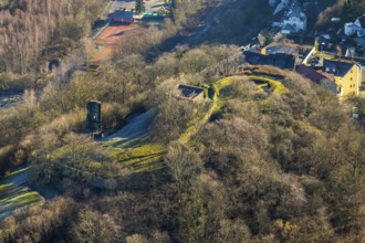 Aerial view, castle ruins of Volmarstein Castle, Volmarstein, Wetter, Ruhr area, North