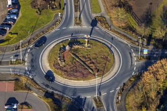 Aerial view, Vogelsanger Straße roundabout, An der Kohlenbahn, Grundschöttel, Wetter, Ruhr area,