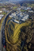 Aerial view, industrial estate Vogelsanger Straße, Grundschöttel, Wetter, Ruhr area, North