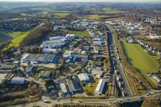 Aerial view, industrial estate Am Nielande, Altenhofer Weg, Grundschöttel, Wetter, Ruhr area, North
