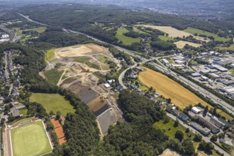 Aerial view, Tinsberg Enerke landfill, SuS Volmarstein sports ground, TC Volmarstein tennis club,