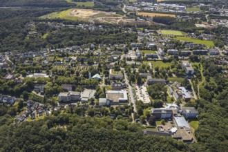 Aerial view, overview Volmarstein, Oberlin School, Protestant St Martin's Church, Volmarstein,