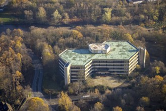 Aerial view, Former administration building of DEMAG, Volmarstein, Wetter, Ruhr area, North