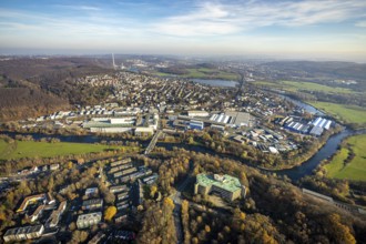 Aerial view, overview Wetter, Harkortsee, Ruhr, Ruhr Valley, Obergraben, Wetter, Ruhr area, North