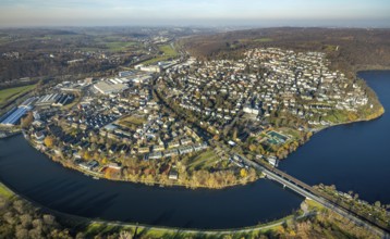 Aerial view, overview Wetter, Harkortsee, Ruhr, Ruhr Valley, Obergraben, Wetter, Ruhr area, North