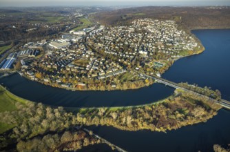 Aerial view, overview Wetter, Harkortsee, Ruhr, Ruhr Valley, Obergraben, Wetter, Ruhr area, North