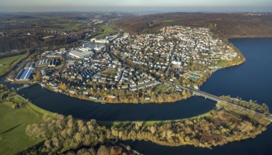 Aerial view, overview Wetter, Harkortsee, Ruhr, Ruhr Valley, Obergraben, Wetter, Ruhr area, North