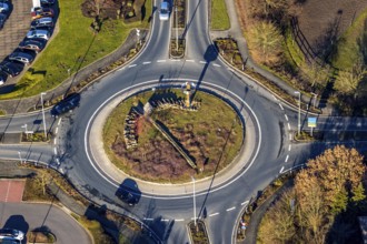 Aerial view, Vogelsanger Straße roundabout, An der Kohlenbahn, Grundschöttel, Wetter, Ruhr area,