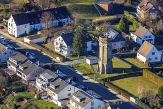 Aerial view, Loh water tower, Loher Höhe, Von-der-Recke-Straße, Grundschöttel, Wetter, Ruhr area,