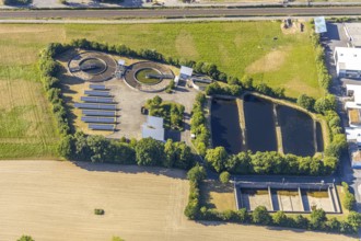 Aerial view, Ruhrverband sewage treatment plant Wickede, Wickede (Ruhr), North Rhine-Westphalia,
