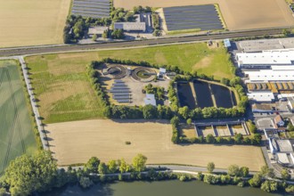 Aerial view, Ruhrverband sewage treatment plant Wickede, Wickede (Ruhr), North Rhine-Westphalia,