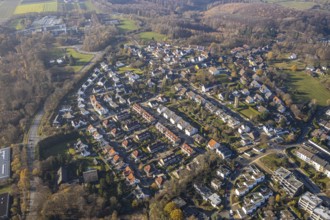 Aerial view, Volmarstein with historic water tower on Von-Der-Recke-Straße, Grundschöttel, Wetter,