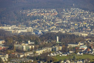 Aerial view, overview Volmarstein, view of Wetter, Protestant Church Martinskirche, Orthopaedic