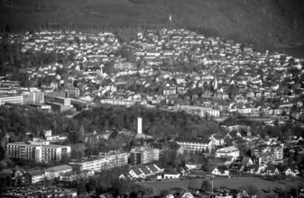 Aerial view, overview Volmarstein, view of Wetter, Protestant Church Martinskirche, Orthopaedic
