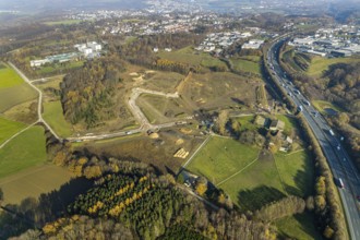 Aerial view, development of new industrial estate between Schwelmer Straß0e motorway A1,