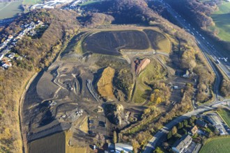 Aerial view, Enerke landfill site at the A1 motorway junction AS89 Volmarstein, Grundschöttel,