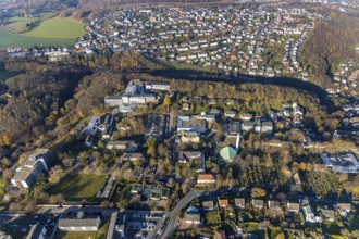 Aerial view, Overview Volmarstein, Protestant Church Martinskirche, Orthopaedic Clinic of the