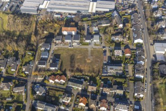 Aerial view, Sonnenfeld development area, Schmandbruch, Wetter, Ruhr area, North Rhine-Westphalia,