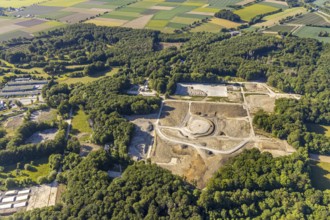 Aerial view, Werl city forest, construction area, Werl, North Rhine-Westphalia, Germany
