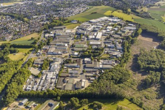 Aerial view, Westerhaar industrial estate, Wickede (Ruhr), North Rhine-Westphalia, Germany