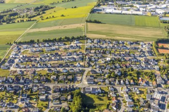 Aerial view, residential area Anne-Frank-Straße, Wickede (Ruhr), North Rhine-Westphalia, Germany