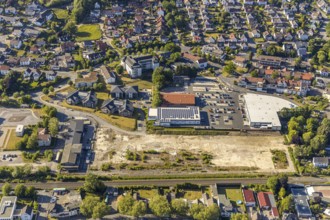 Aerial view, shopping centre, St. Josef-Haus Wickede, Ruhrtalresidenz Seniorenzentrum, construction