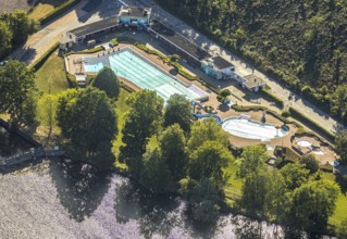 Aerial view, Wickede outdoor pool, Wickede (Ruhr), North Rhine-Westphalia, Germany