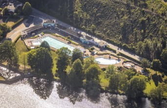 Aerial view, Wickede outdoor pool, Wickede (Ruhr), North Rhine-Westphalia, Germany