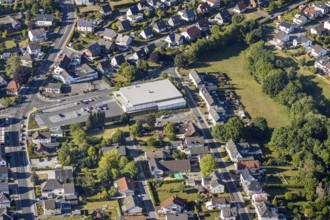 Aerial view, new Netto store, Waltringer Weg, Wickede (Ruhr), North Rhine-Westphalia, Germany