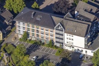 Aerial view, Wickede town hall, Hauptstraße, Wickede (Ruhr), North Rhine-Westphalia, Germany