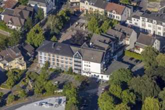Aerial view, Wickede town hall, Hauptstraße, Wickede (Ruhr), North Rhine-Westphalia, Germany