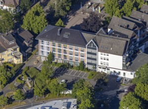 Aerial view, Wickede town hall, Hauptstraße, Wickede (Ruhr), North Rhine-Westphalia, Germany