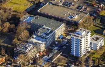 Aerial view, construction site of new Helfkamp retirement home, Stockum, Witten, Ennepe-Ruhr