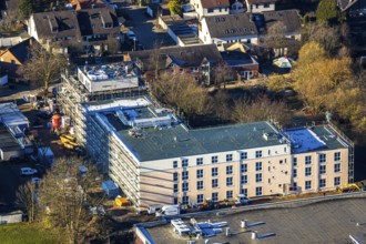 Aerial view, construction site of new Helfkamp retirement home, Stockum, Witten, Ennepe-Ruhr