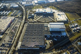 Aerial view, Ostermann furniture store, industrial estate on Brauckstraße, Rüdinghausen, Witten,