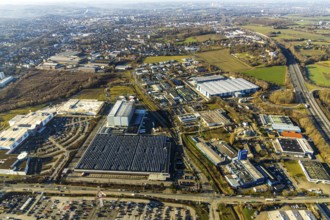 Aerial view, Ostermann furniture store, industrial estate on Brauckstraße, Rüdinghausen, Witten,