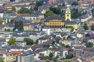 Aerial view, town hall Witten, city centre view, Witten, Ennepe-Ruhr district, Ruhr area, North