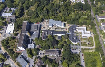 Aerial view, Protestant Hospital Witten, retirement centre at the Schwesternpark Feierabendhäuser,