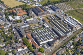 Aerial view, Stockumer Straße industrial estate, Ruhrpumpen, former annealing furnace hall,