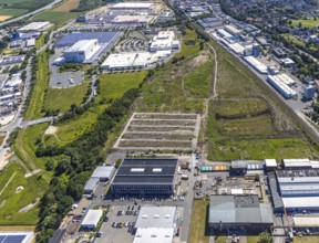 Aerial view, Brauckstrasse industrial estate, Stockumer Strasse industrial estate, Ruhrpumpen,