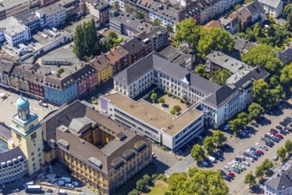 Aerial view, Witten Town Hall, Schiller Grammar School, Witten, Ennepe-Ruhr district, Ruhr area,