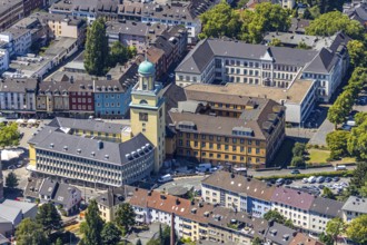 Aerial view, Witten Town Hall, Schiller Grammar School, Witten, Ennepe-Ruhr district, Ruhr area,
