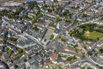 Aerial view, Galeria Karstadt Kaufhof, Witten town hall, Schiller-Gymnasium, Johanniskirche,