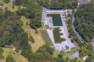 Aerial view, outdoor swimming pool Annen, Witten, Ennepe-Ruhr district, Ruhr area, North
