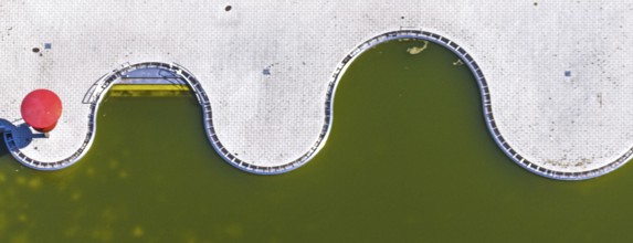 Aerial view, outdoor swimming pool Annen, Witten, Ennepe-Ruhr district, Ruhr area, North