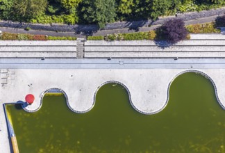 Aerial view, outdoor swimming pool Annen, Witten, Ennepe-Ruhr district, Ruhr area, North